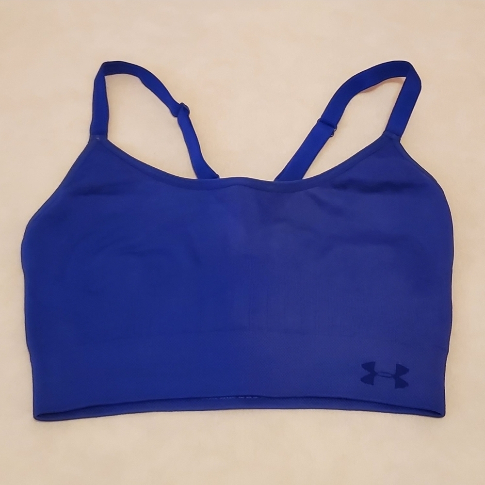 Under Armour S Vintage Y2K Royal Blue Ruched Racerback Seamless Sports Bra